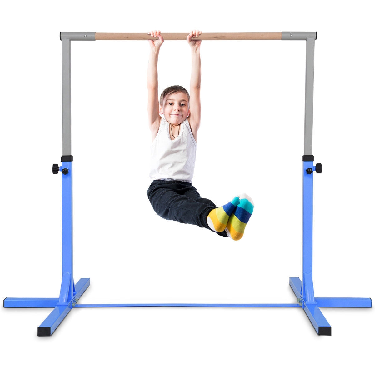 Adjustable Gymnastics Horizontal Bar for Kids-Blue